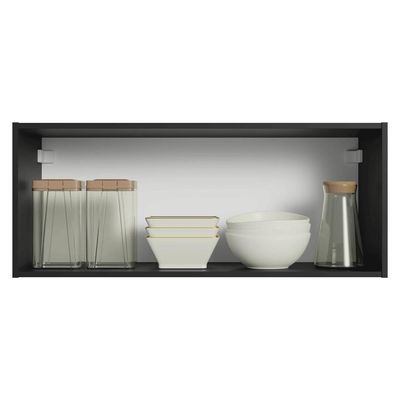 Armário Aéreo 80 Cm 1 Porta Basculante Preto Nice Madesa Preto