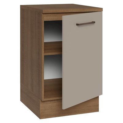 Balcão De Cozinha 50cm 1 Porta Rustic/crema Agata Madesa Rustic/crema