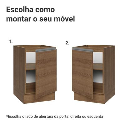 Balcão De Cozinha 50cm 1 Porta (sem Tampo) R Glamy Madesa Rustic