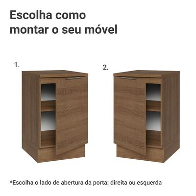 Balcão De Cozinha 50cm 1 Porta Rustic Stella Madesa Rustic