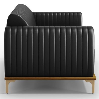 Sofá 180cm 3 Lugares Base Gold Molino D06 Pu B-159 Preto - Mpozenato