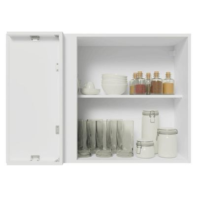 Armário Aéreo De Canto 1 Porta Vik Madesa Branco/cinza