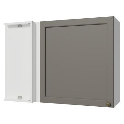 Armário Aéreo De Canto 1 Porta Vik Madesa Branco/cinza