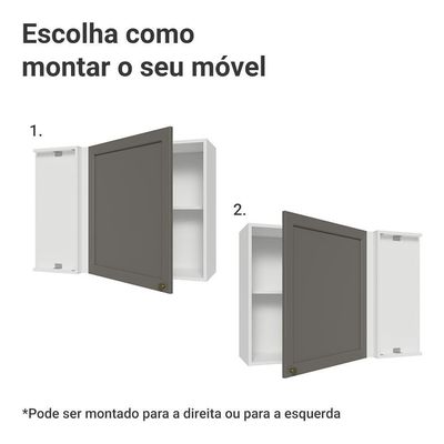 Armário Aéreo De Canto 1 Porta Vik Madesa Branco/cinza