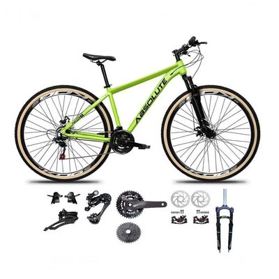 Bicicleta Aro 29 Absolute Nero 5 Kit 2x9 Gta Sunrun K7 Freio A Disco Garfo Com Trava Verde 19