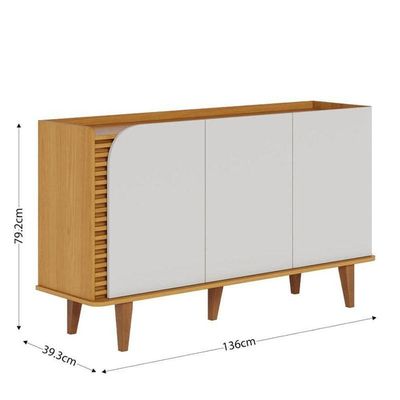Aparador Buffet Jurerê Naturale Off White Matte - Colibri