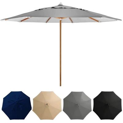 Guarda Sol Ombrelone Madeira 3m Com Proteção Uv Para Piscina Jardim Cinza