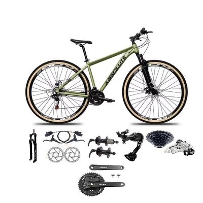Bicicleta Aro 29 Absolute Nero 5 Câmbios Shimano Alívio-altus 27v Freio Hidráulico Garfo Com trava Oliva 17