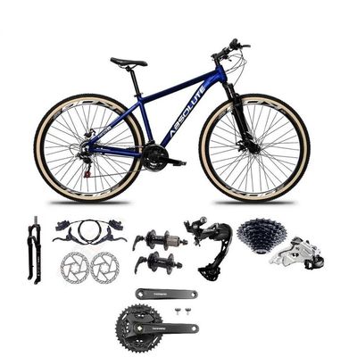 Bicicleta Aro 29 Absolute Nero 5 Câmbios Shimano Alívio-altus 27v Freio Hidráulico Garfo Com trava Azul 21