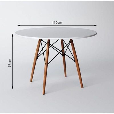 Conjunto De Jantar Mesa Eiffel 110cm Branco + 4 Cadeiras Marcela Preta