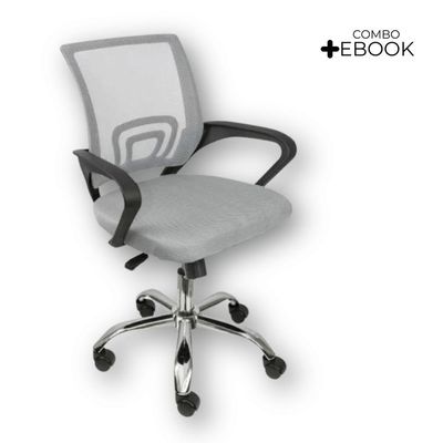 Cadeira De Escritório Oficial Begonia Tela Mesh Ergonômica Cinza 1