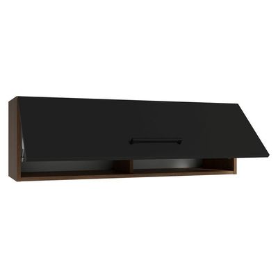 Armário Aéreo 100 Cm 1 Porta Basculante Rp Agata Madesa Rustic/preto