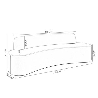 Sofá 3 Lugares Para Sala De Estar Living 210cm Koane D06 Linho Pérola - Mpozenato