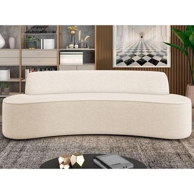 Sofá 3 Lugares Para Sala De Estar Living 210cm Koane D06 Linho Pérola - Mpozenato