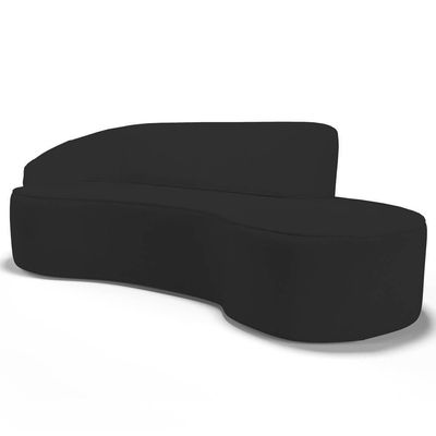 Sofá Living 3 Lugares 260cm Braço Esquerdo Mozart D06 Sintético Preto - Mpozenato