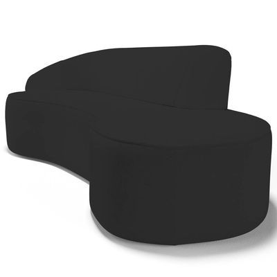 Sofá Living 3 Lugares 260cm Braço Esquerdo Mozart D06 Sintético Preto - Mpozenato