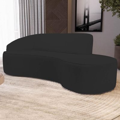 Sofá Living 3 Lugares 260cm Braço Esquerdo Mozart D06 Sintético Preto - Mpozenato