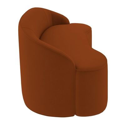 Sofá 3 Lugares Para Sala De Estar Living 180cm Theo D06 Veludo Laranja - Mpozenato