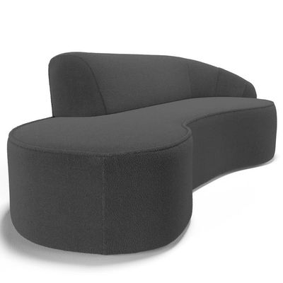 Sofá Living 3 Lugares 260cm Braço Direito Mozart D06 Bouclê Chumbo - Mpozenato