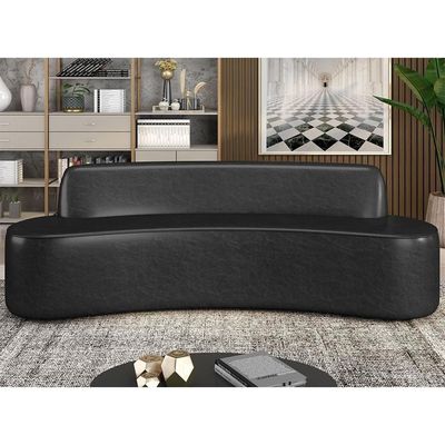Sofá 4 Lugares Para Sala De Estar Living 260cm Koane D06 Sintético Preto - Mpozenato