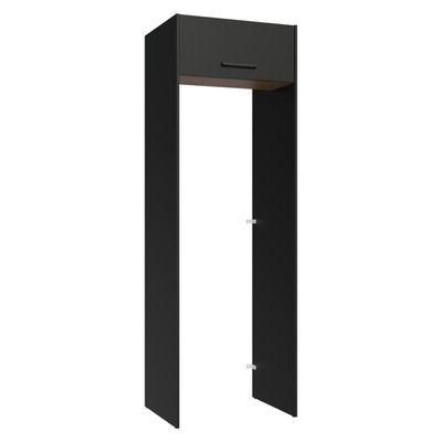 Porta-geladeira 73 Cm 1 Porta Basculante Preto/rustic/preto Agata Madesa Preto/rustic/preto