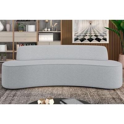 Sofá 4 Lugares Para Sala De Estar Living 260cm Koane D06 Linho Cinza Claro - Mpozenato