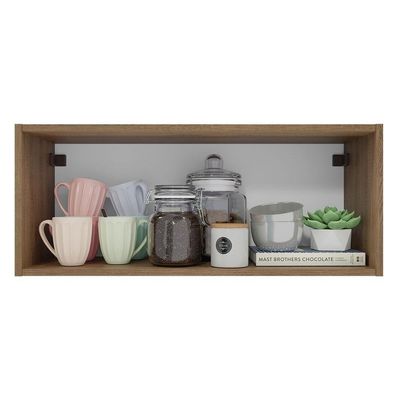 Armário Aéreo 80 Cm Nicho Aberto Para Cozinhas Lux, Glamy, Agata, Stella Rustic Madesa Rustic Rustic