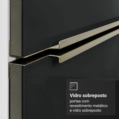 Porta-geladeira 103 Cm 1 Porta Basculante Preto/branco/preto Lux Madesa Preto/branco/preto
