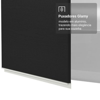 Porta-geladeira 83 Cm 1 Porta Basculante Preto/branco/preto Glamy Madesa Preto/branco/preto