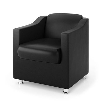 Kit Sofá Namoradeira Tilla + Poltrona Sala Clínica preto