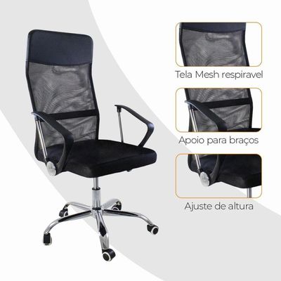 Kit 10 Cadeiras Escritório Nagano Oficial Preto