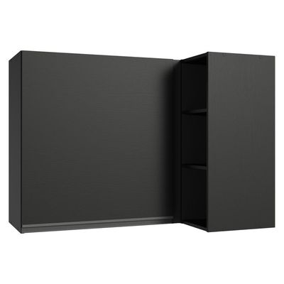Armário Aéreo De Canto 1 Porta E Adega Preto Nice Madesa Preto