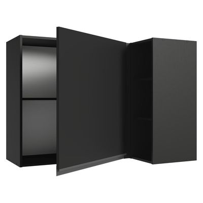 Armário Aéreo De Canto 1 Porta E Adega Preto Nice Madesa Preto