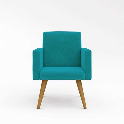 Kit Sofá Namoradeira + 2 Poltronas Sala Estar Balaqui Decor Cor:azul Turquesa