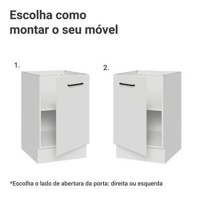 Balcão De Cozinha 50cm 1 Porta (sem Tampo) B Agata Madesa Branco