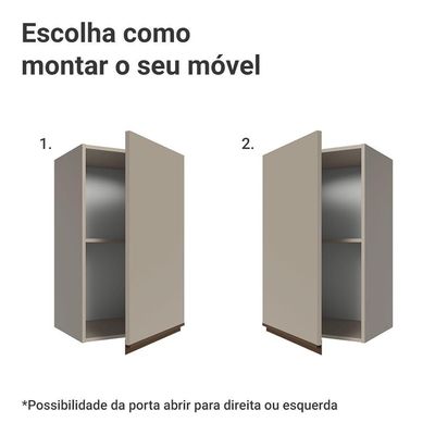 Armário Aéreo 40 Cm 1 Porta Nice Madesa Crema