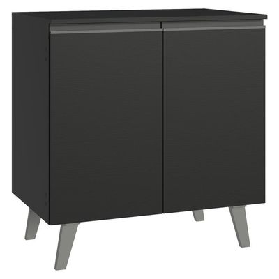 Balcão De Cozinha 80 Cm 2 Portas Com Pés Preto Nice Madesa Preto