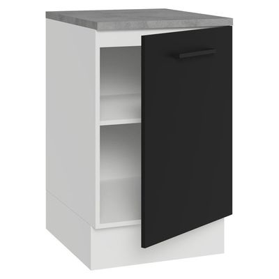 Balcão De Cozinha 50cm 1 Porta Branco/preto Agata Madesa Branco/preto