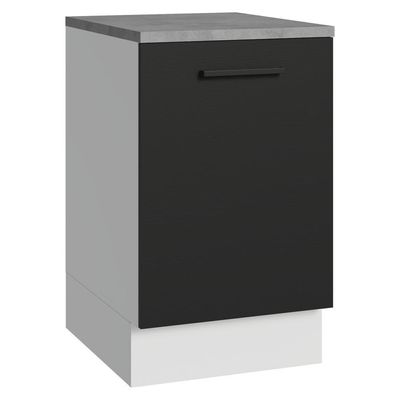 Balcão De Cozinha 50cm 1 Porta Branco/preto Agata Madesa Branco/preto