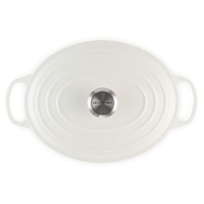 PANELA OVAL LE CREUSET SIGNATURE 31CM FERRO ESMALTADO BRANCO COTTON 21178314314430