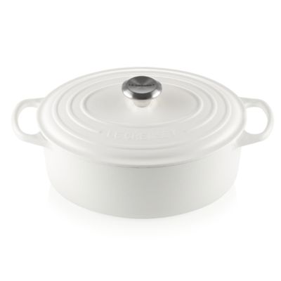 PANELA OVAL LE CREUSET SIGNATURE 31CM FERRO ESMALTADO BRANCO COTTON 21178314314430