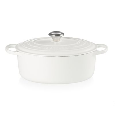 PANELA OVAL LE CREUSET SIGNATURE 31CM FERRO ESMALTADO BRANCO COTTON 21178314314430