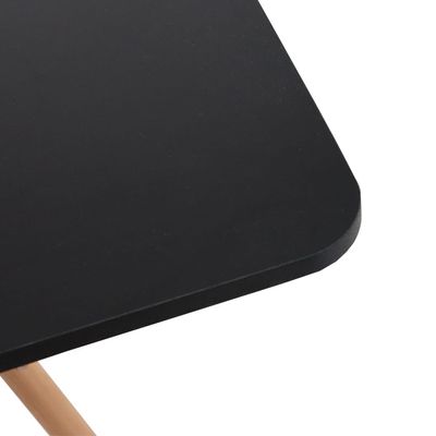 Mesa Eiffel Wood Tampo Quadrado de Madeira 90cm Preto