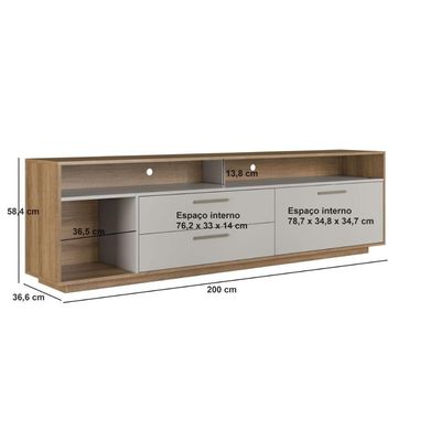 Rack Para Tv Até 75 Polegadas Com Iluminação Led Reims Arenas