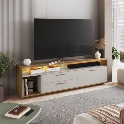 Rack Para Tv Até 75 Polegadas Com Iluminação Led Reims Arenas
