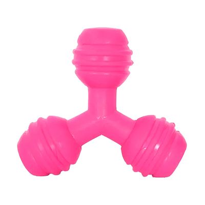Mordedor Triângulo Brinquedo para Pet Cães Gatos Distração | Diversão e Saúde Bucal - Cor:Rosa