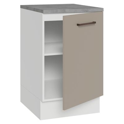 Balcão De Cozinha 50cm 1 Porta Branco/crema Agata Madesa Branco/crema