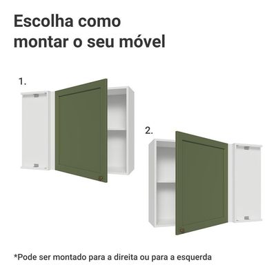 Armário Aéreo De Canto 1 Porta Vik Madesa Branco/verde