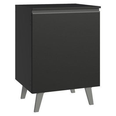 Balcão De Cozinha 60 Cm 1 Porta Com Pés Preto Nice Madesa Preto