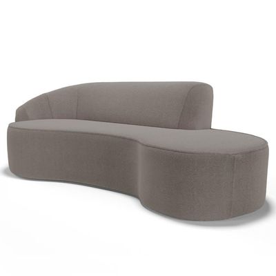Sofá Living 3 Lugares 230cm Braço Esquerdo Mozart D06 Bouclê Bege Escuro - Mpozenato